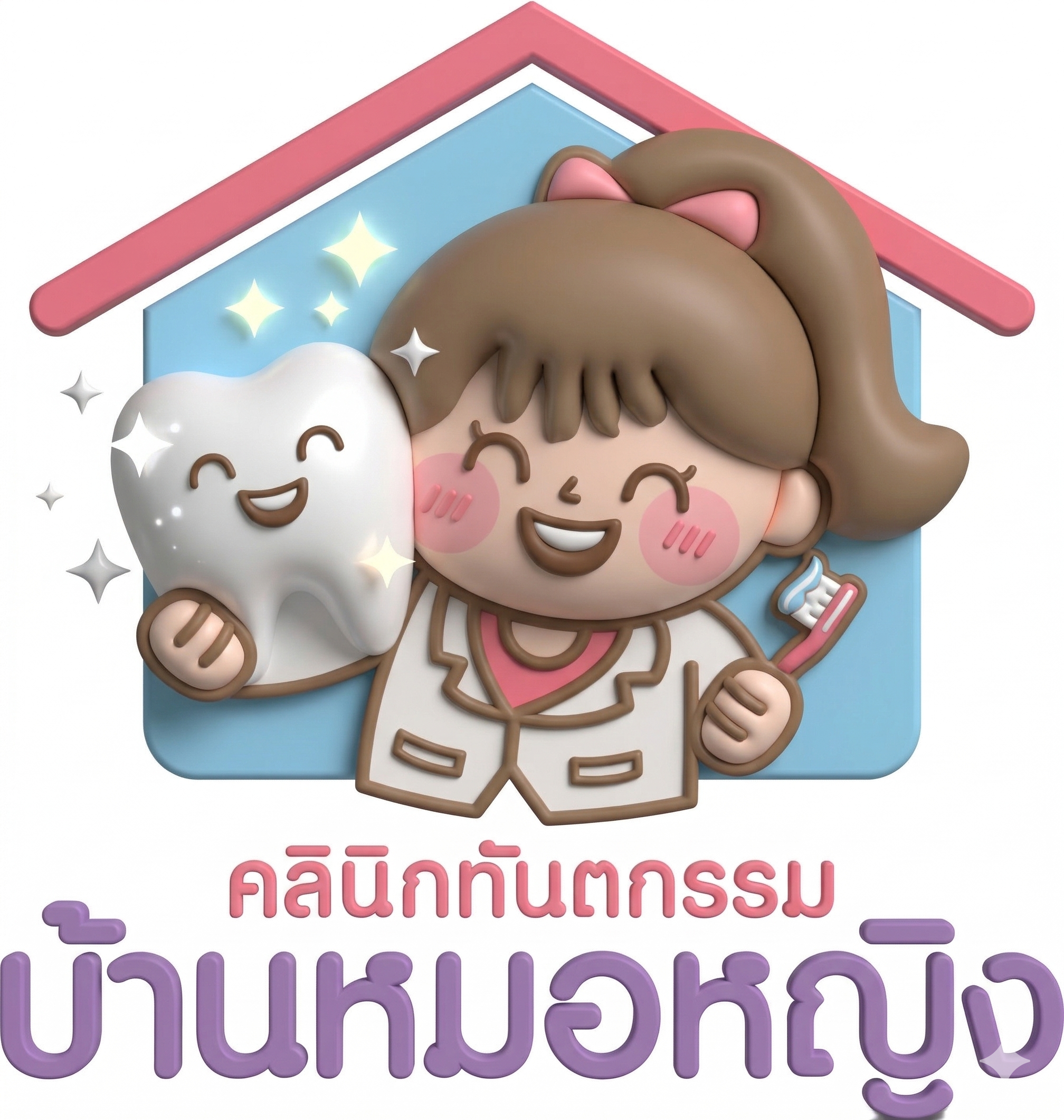 โลโก้และภาพลักษณ์ของคลินิกทันตกรรมบ้านหมอหญิง